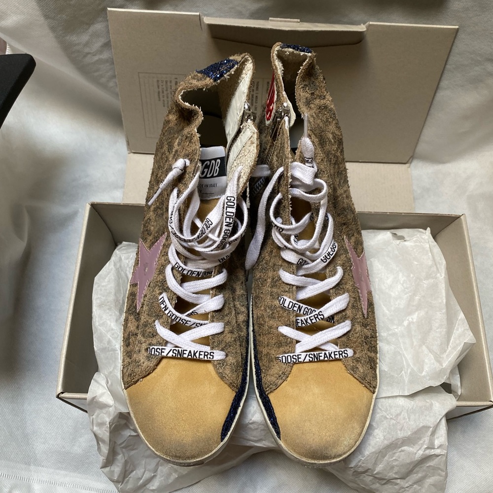 NIB Golden Goose Francy Leopard Suede Sneaker, 41 - Picture 6 of 16